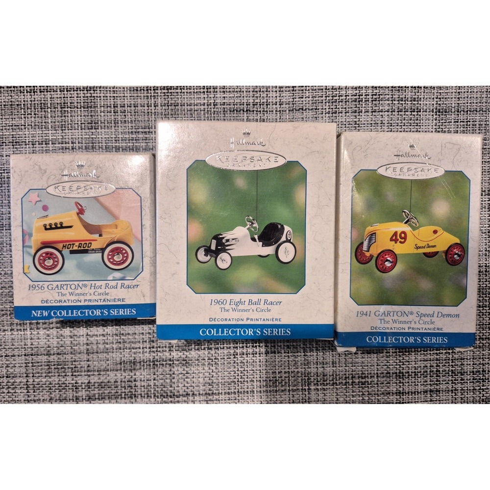 Hallmark Keepsake Ornament  "The Winner's Circle" Collector Series Cars Lot Of 3
